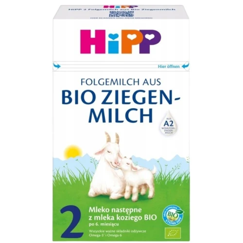 HiPP 2 Mleko następne z mleka koziego BIO po 6. miesiącu, 400 g - Ekologiczne mleko kozie dla niemowląt