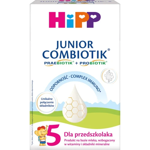 HiPP 5 Junior Combiotik Mleko następne dla dzieci po 2,5. roku, 550 g - Z GOS, wapniem i witaminą D