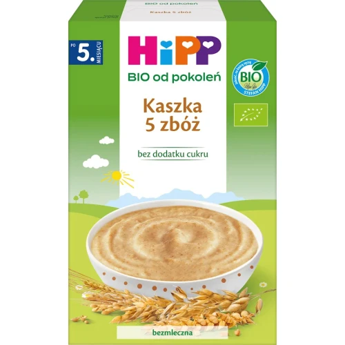 HiPP Kaszka 5 zbóż BIO, 200 g - Dla niemowląt po 5. miesiącu życia