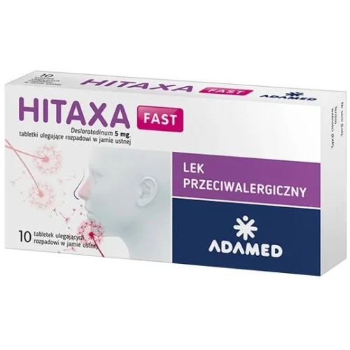 Hitaxa Fast 5 mg, 20 tabletek - Tabletki na alergię niewywołujące senności