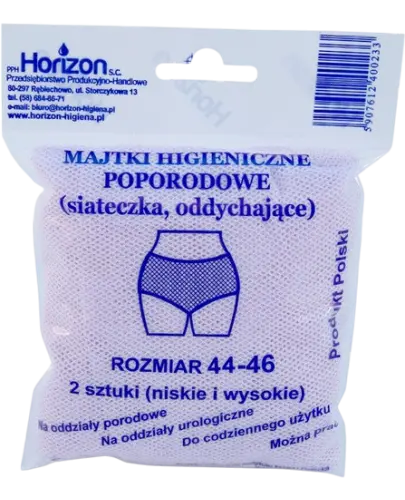 Horizon Majtki higieniczne poporodowe siatkowe 44-46, 2 sztuki - Wielokrotnego użytku