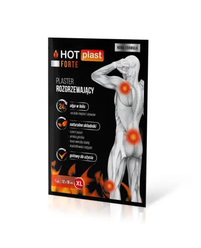Hot Plast Forte Plaster rozgrzewający 12 x 18 cm, 1 sztuka - Posiada długotrwałe działanie rozgrzewające