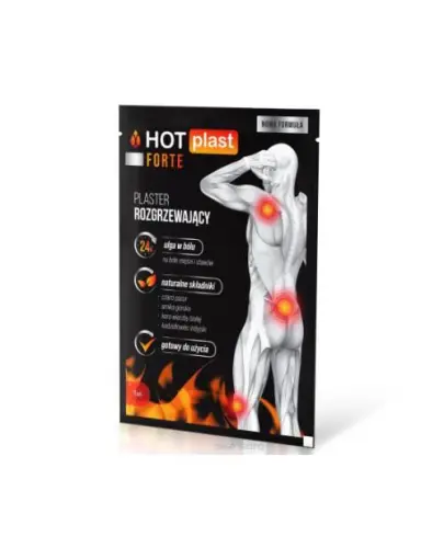 Hot Plast Forte Plaster rozgrzewający 9 x 14 cm, 1 sztuka - Zapewnia intensywne rozgrzewanie mięśni i stawów