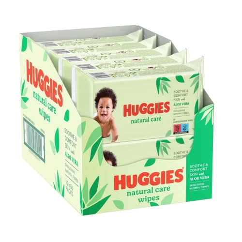 Huggies Natural Care Chusteczki nawilżane, 10 x 56 sztuk