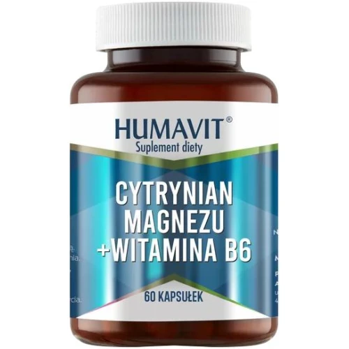 Humavit Cytrynian Magnezu + Witamina B6, 60 kapsułek - Wsparcie prawidłowego funkcjonowania układu nerwowego