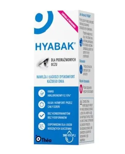 Hyabak krople do oczu, 10 ml - Nawilżające krople bez konserwantów dla dorosłych