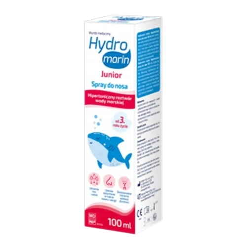 Hydromarin Junior Hipertoniczny spray do nosa, 100 ml - Poprawia drożność nosa i zatok