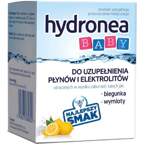 Hydronea Baby proszek do sporządzania roztworu doustnego, 10 saszetek - Do uzupełniania płynów i składników mineralnych