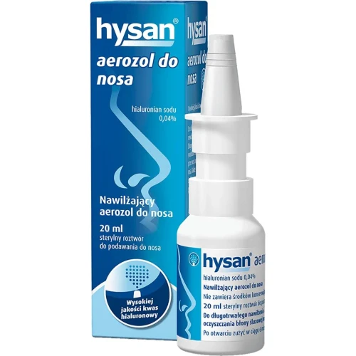 Hysan aerozol do nosa, 20 ml - Z kwasem hialuronowym nawilżających błonę śluzową