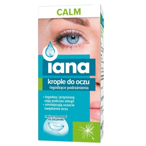 Iana Calm Krople do oczu łagodzące podrażnienia, 10 ml - Z ekstraktem z nagietka i oczaru