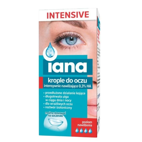 Iana Intensive 0,3% HA Krople do oczu intensywnie nawilżające, 10 ml - Dla bardzo suchych i wrażliwych oczu
