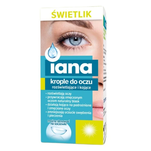 Iana Świetlik Krople do oczu rozświetlające i kojące, 10 ml - Z ekstraktem ze świetlika i rumianku