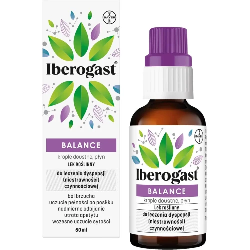 Iberogast Balance krople doustne, 50 ml - Krople na niestrawność na bazie wyciągów roślinnych