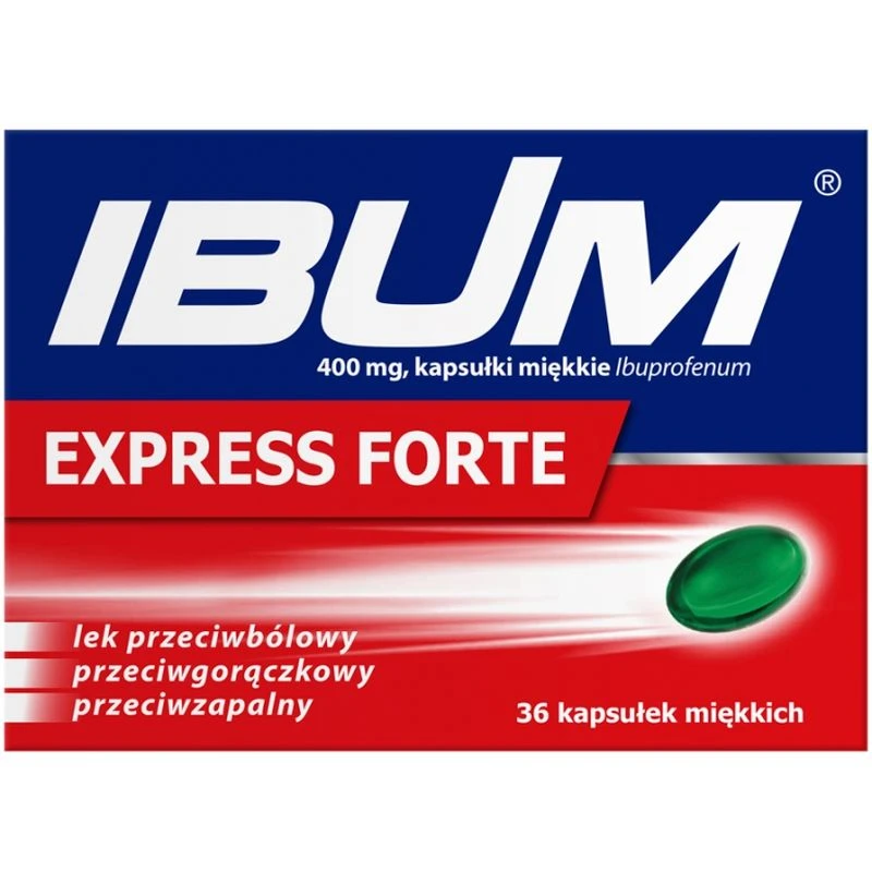 Ibum Express Forte kapsułki miękkie, 36 sztuk - Wykazują działanie przeciwbólowe, przeciwgorączkowe i przeciwzapalne