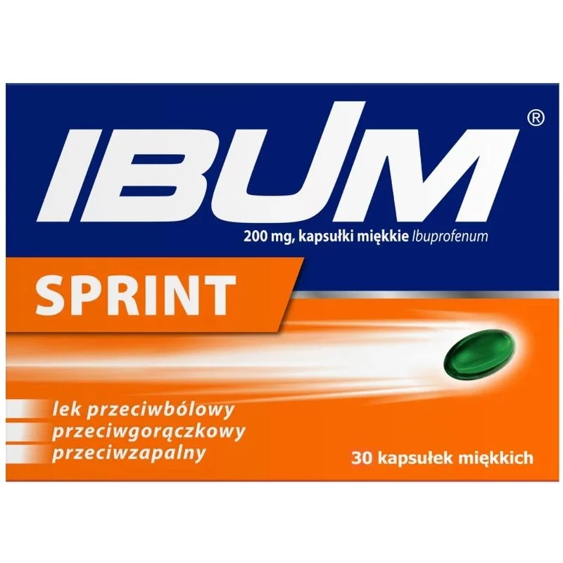 Ibum Sprint, 30 kapsułek miękkich - Wykazują działanie przeciwbólowe, przeciwgorączkowe i przeciwzapalne
