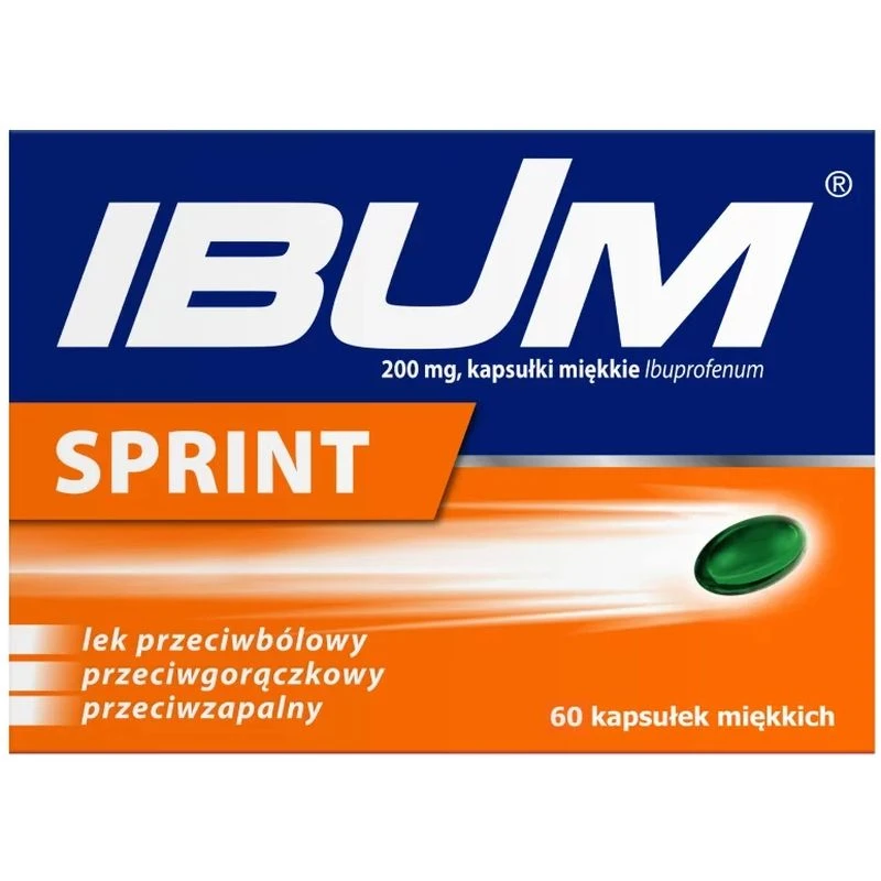 Ibum Sprint, 60 kapsułek miękkich - Kapsułki miękkie wykazują działanie przeciwbólowe, przeciwgorączkowe i przeciwzapalne. 