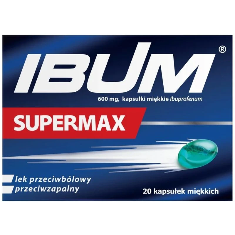 Ibum Supermax, 600 mg, 20 kapsułek miękkich - Kapsułki miękkie wykazują działanie przeciwbólowe, przeciwgorączkowe i przeciwzapalne