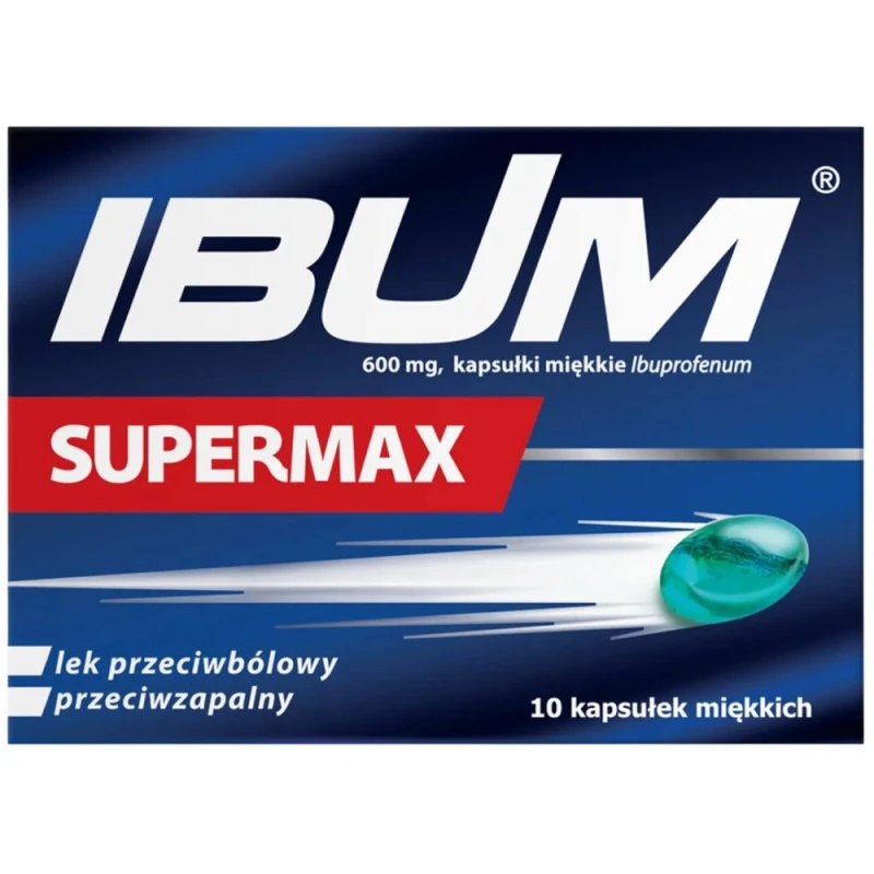 Ibum Supermax, 10 kapsułek miękkich - Wykazują działanie przeciwbólowe, przeciwgorączkowe i przeciwzapalne