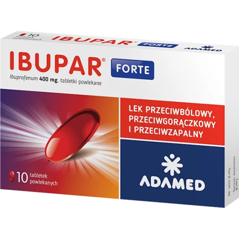 Ibupar Forte 10 tabletek - Na słaby i umiarkowany ból różnego pochodzenia
