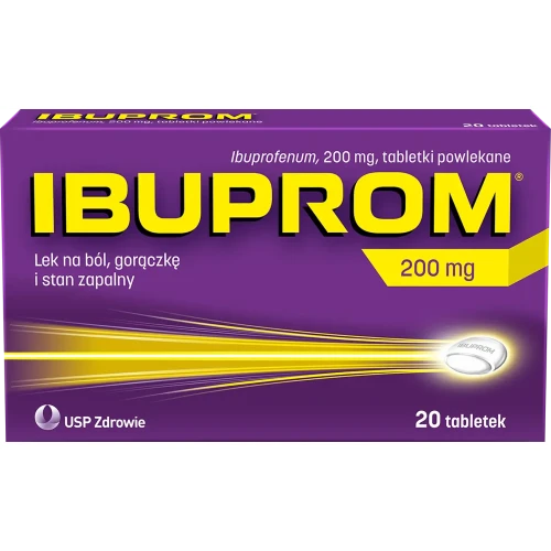 Ibuprom 200 mg, 20 tabletek - O działaniu przeciwbólowym, przeciwgorączkowym i przeciwzapalnym