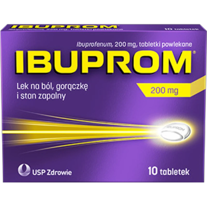 Ibuprom 200 mg, 10 tabletek - Na ból i gorączkę