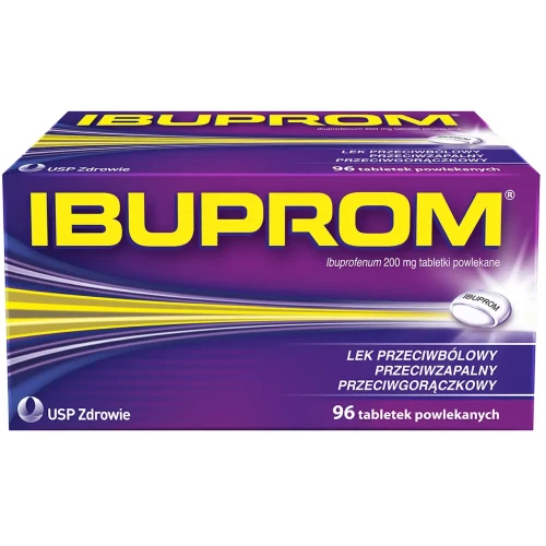 Ibuprom 200 mg, 96  tabletek - O działaniu przeciwbólowym, przeciwgorączkowym i przeciwzapalnym