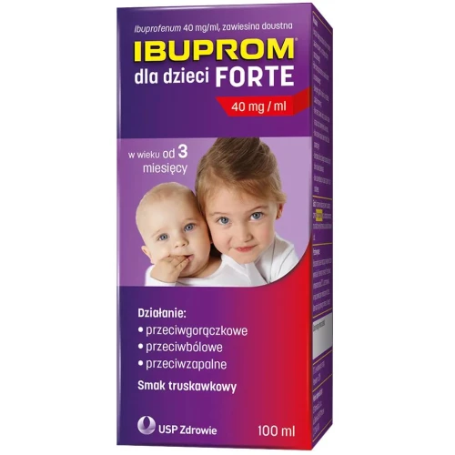 Ibuprom dla dzieci Forte, 40 mg/ml, zawiesina doustna 100 ml - O działaniu przeciwbólowym