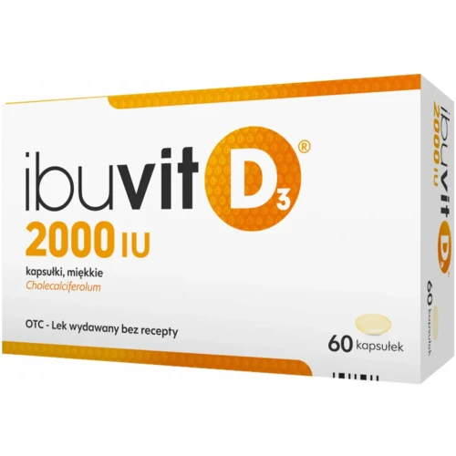 Ibuvit D3 2000 IU, 60 kapsułek - Z witaminą D3 niezbędną do prawidłowego funkcjonowania układu kostnego i odpornościowego