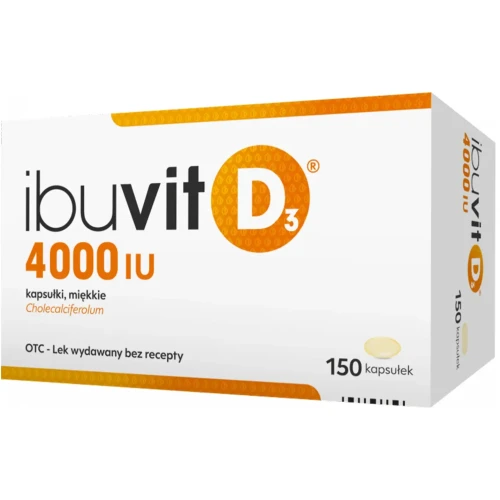 Ibuvit D3 4000 IU, 150 kapsułek - Cholecalciferolum 4000 IU, kapsułki miękkie