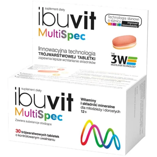 Ibuvit MultiSpec, 30 tabletek - Witaminy i składniki mineralne dla młodzieży i dorosłych