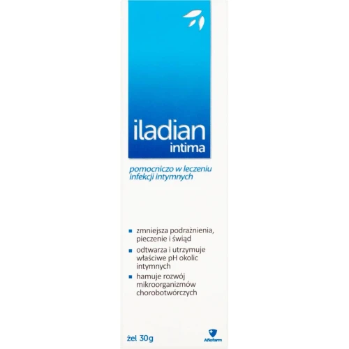 Iladian intima żel, 30 g - Pomocniczy w leczeniu infekcji okolic intymnych, do odtworzenia właściwego odczynu pH