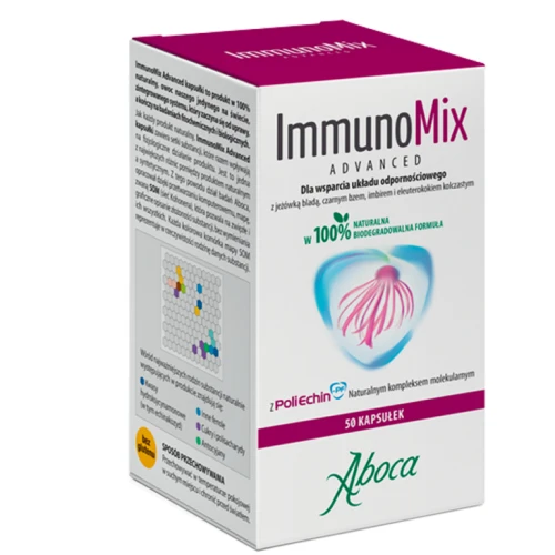 Aboca ImmunoMix Advanced, 50 kapsułek - Z jeżówką bladą, czarnym bzem i imbirem - wsparcie odporności
