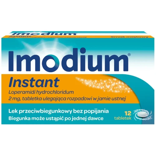 Imodium Instant 2 mg, 12 tabletek - Objawowowe leczenie biegunki