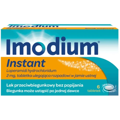 Imodium Instant 2 mg, 6 tabletek - Lek przeciwbiegunkowy bez popijania