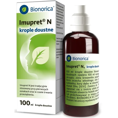 Imupret N krople doustne, 100 ml - Tradycyjnie stosowane przy pierwszych oznakach oraz w czasie trwania przeziębienia