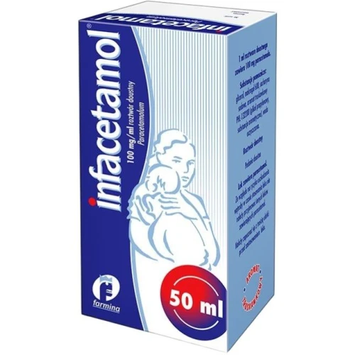 Infacetamol 100 mg/ml, roztwór doustny, 50 ml - Paracetamol dla dzieci i niemowląt