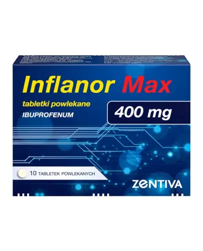 Inflanor Max, 10 tabletek powlekanych - Zawiera substancje czynną ibuprofen