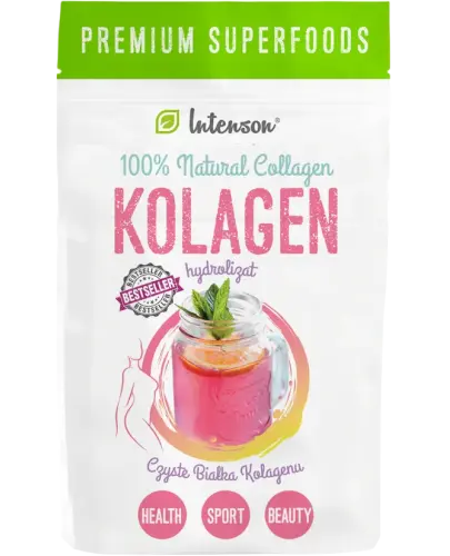 Intenson Kolagen hydrolizat, neutralny smak, proszek 250 g - Wspiera zdrowie skóry, stawów, kości, włosów i paznokci