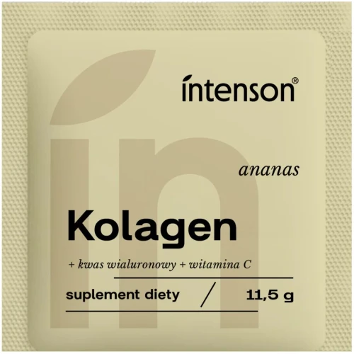 Intenson Kolagen + Witamina C + Kwas hialuronowy o smaku ananasowym, 11,5 g - Wsparcie skóry, włosów i paznokci