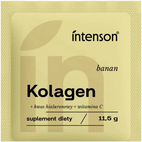 Intenson Kolagen + Witamina C + Kwas hialuronowy o smaku bananowym, 11,5 g - Dla skóry, włosów i paznokci