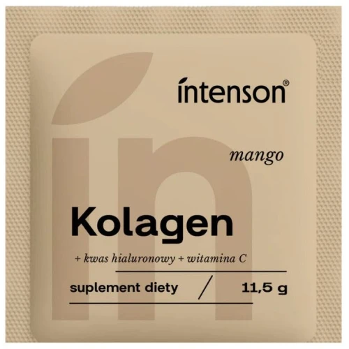 Intenson Kolagen + Witamina C + Kwas hialuronowy o smaku mango, 11,5 g - Kompleks składników do codziennej suplementacji