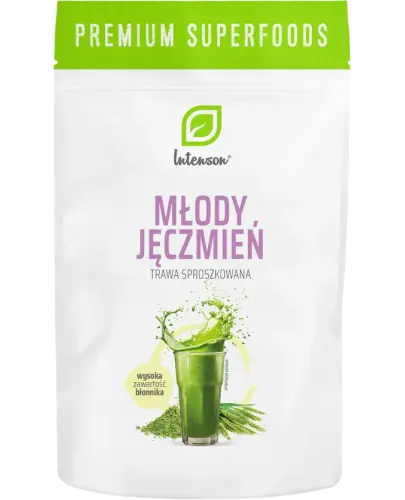 Intenson Młody Jęczmień, 100 g - Mielona trawa suszona o właściwościach antyoksydacyjnych