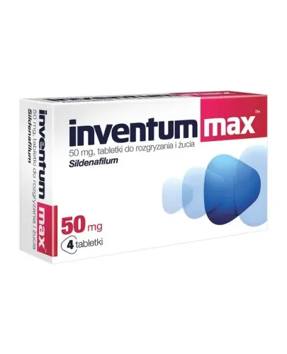 Inventum Max 50 mg, 4 tabletki do rozgryzania i żucia - Wsparcie w leczeniu zaburzeń erekcji
