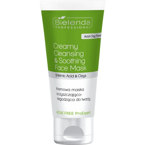Bielenda Professional Acne Free ProExpert Kremowa maska oczyszczająco - łagodząca do twarzy, 150 ml - Na niedoskonałości, pory i nadmiar sebum