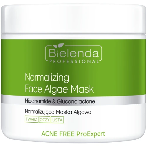 Bielenda Professional Acne Free ProExpert Normalizująca maska algowa, 160 g - Do cery trądzikowej, tłustej i mieszanej