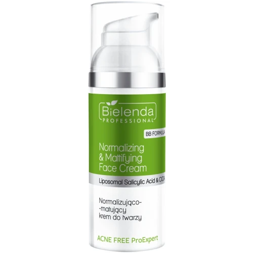 Bielenda Professional Acne Free ProExpert Normalizująco-matujący krem, 50 ml - Do skóry trądzikowej, tłustej i mieszanej z efektem matującym