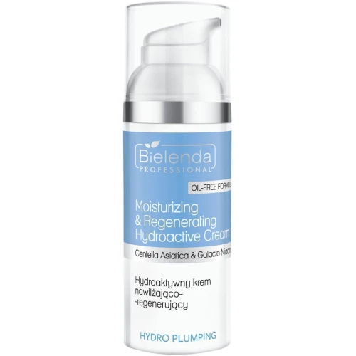Bielenda Professional Hydro Plumping Hydrodostępny krem nawilżająco-regenerujący, 50 ml - Z kwasem hialuronowym i śluzem ślimaka