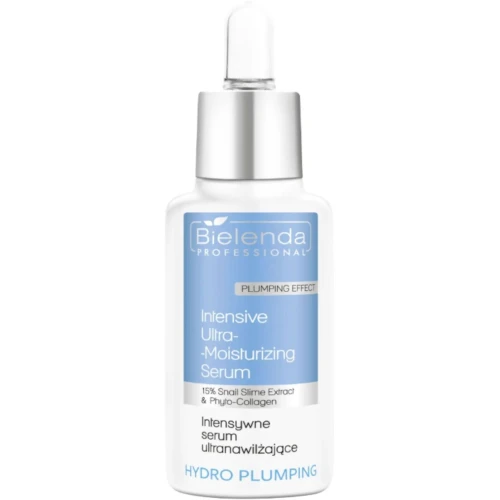 Bielenda Professional Hydro Plumping Intensywne serum ultranawilżające, 30 ml - Z kwasem hialuronowym i śluzem ślimaka