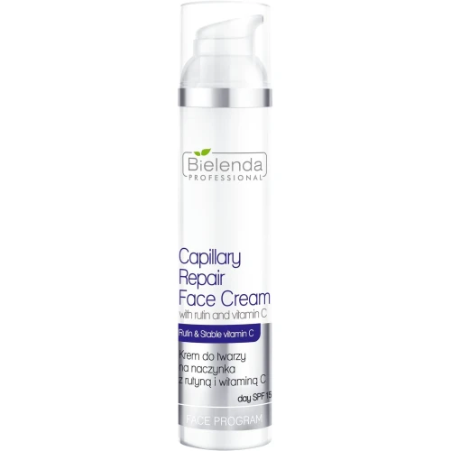 Bielenda Professional Krem do twarzy na naczynka z rutyną i witaminą C SPF 15, 100 ml - Dla skóry z zaczerwienieniami