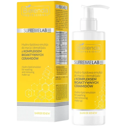 Bielenda Supremelab Barrier Renew Hydro-lipidowa emulsja do mycia i demakijażu, 200 ml - Z Kompleksem Biodostępnych Ceramidów